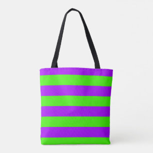 Tote Bag Électrique Psychédélique violet et arlequin vert