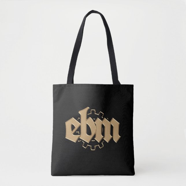 Tote Bag Electronic Body Music EBM lettrage V2 (Devant)