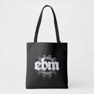 Tote Bag Electronic Body Music EBM lettrage V3 gris