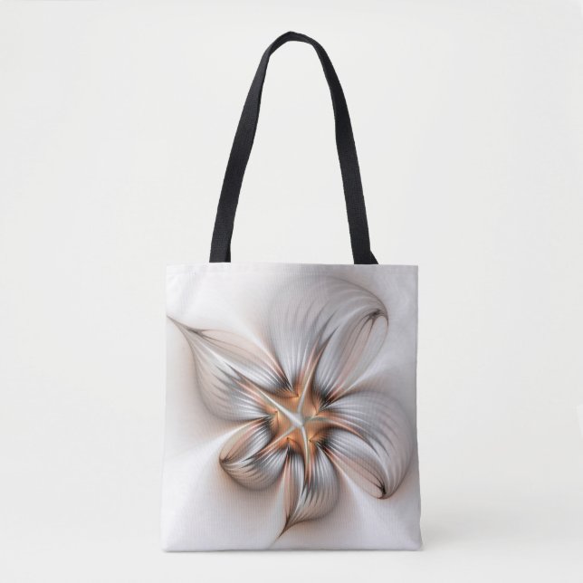 Tote Bag Élégance florale Art Abstrait fractal moderne (Devant)