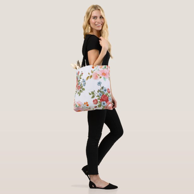 Tote Bag Élégance florale vintage (Sur le modèle)