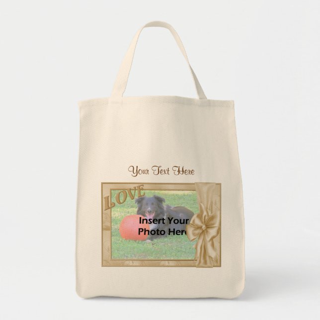 Tote Bag Élégant Amour Et Conception De Bow Photo (Devant)