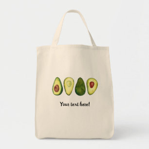 Tote Bag Elégant Aquarelle Avocado 