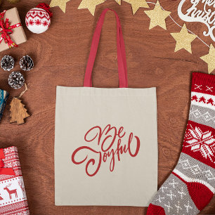 Tote Bag Elégant Be Joyful Holiday Design