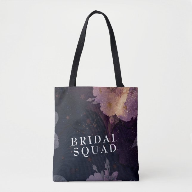 Tote Bag Élégant Boho Floral violet Imaginaire mariée domes (Devant)