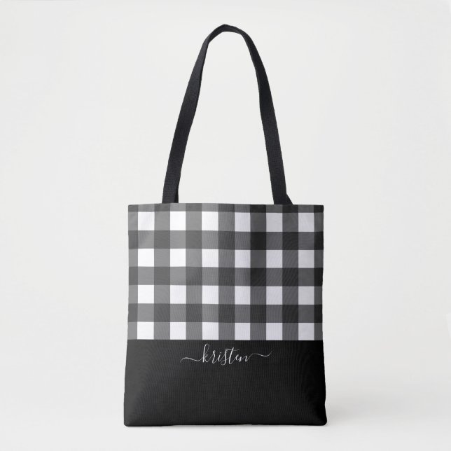 Tote Bag Élégant Buffle noir blanc personnalisé plaqué (Devant)