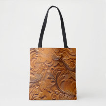 Élégant Camel Brown Faux en Cuir Embossé