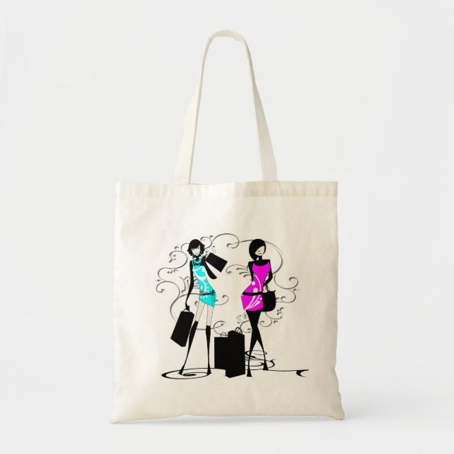 Tote Bag Élégant chic de mannequins de filles (Devant)