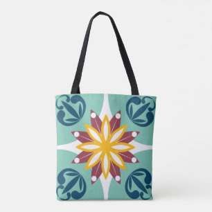 Tote Bag Elégant & Chic Floral Marocain mosaïque Carrelage
