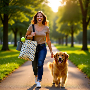Tote Bag Elégant chien pattes crème