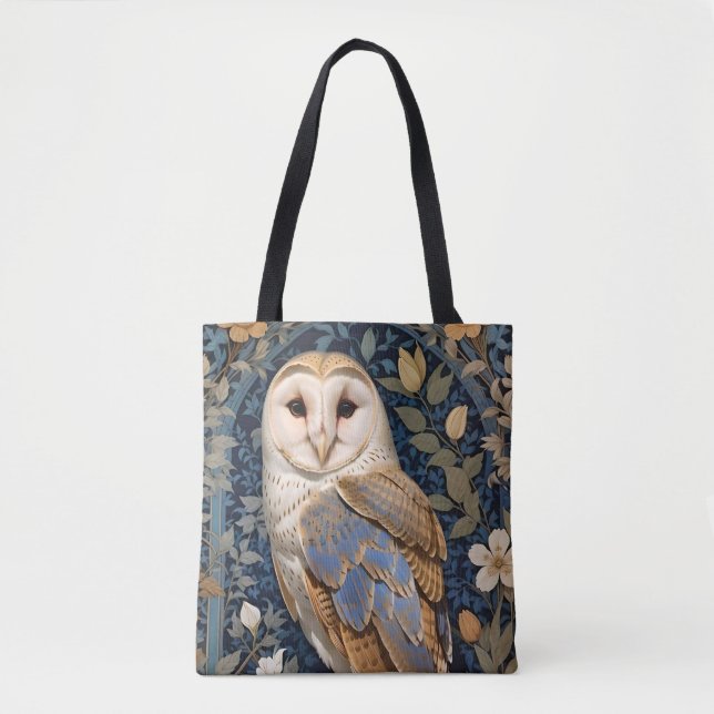 Tote Bag Élégant Chouette de la grange William Morris Inspi (Devant)