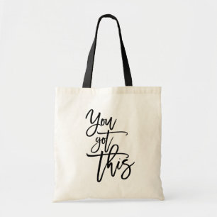 Tote Bag Élégant Citation De Script Noir Vous Avez Obtenu C