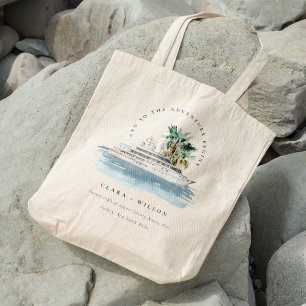 Tote Bag Elégant Dusky Cruise Ship Palm Mariage marin