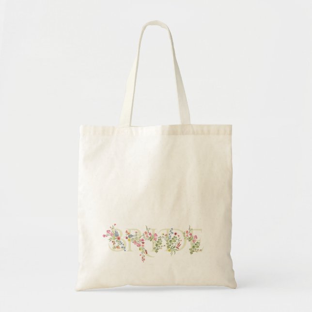 Tote Bag élégant floral mariage printemps MARIÉE Cadeau de  (Devant)