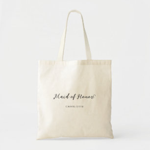 Tote Bag Élégant Flux manuscrit Script Maid of Honor