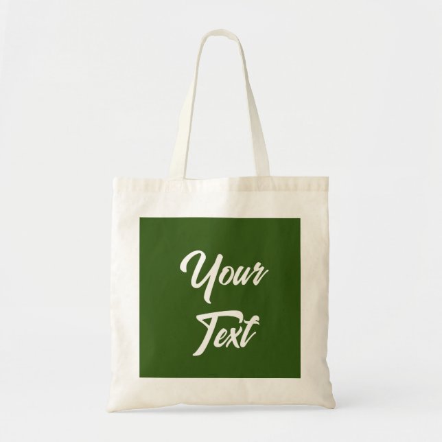 Tote Bag Elegant Forest Green Ajouter Votre Texte Modern Mo (Devant)