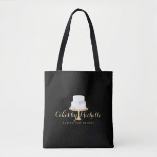 Tote Bag Elégant gâteau blanc avec boulangerie Florals II