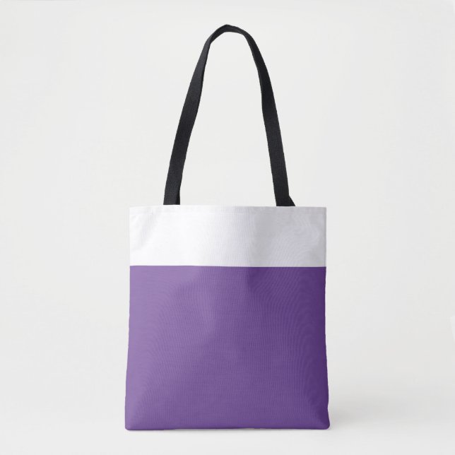 Tote Bag Élégant Grand Blocage de couleur blanc violet (Devant)
