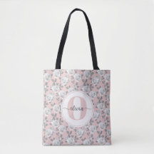 Elégant Jardin Rose Monogramme rose