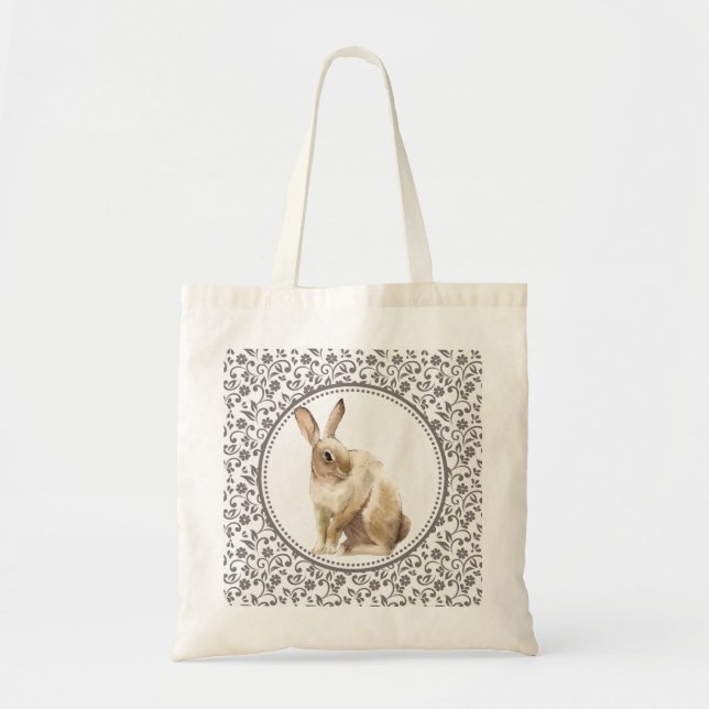 Tote Bag Elégant lapin Brown de Pâques (Devant)