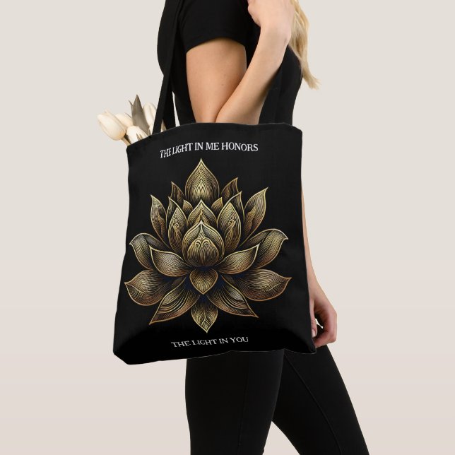 Tote Bag Elégant Lotus Lotus Fleur La Lumière en moi ... (De près)