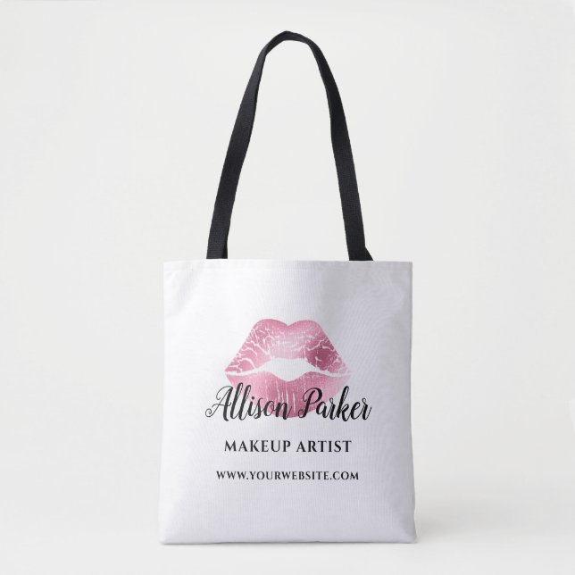 Tote Bag Élégant maquilleur de lèvres roses (Devant)