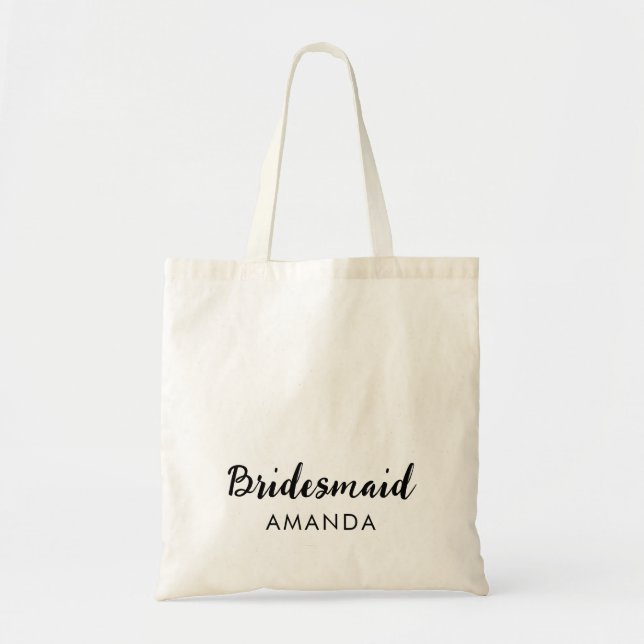 Tote Bag Élégant Mariage de Bridesmaid Script Party Favoris (Devant)