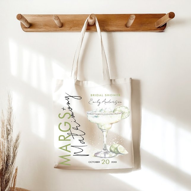 Tote Bag Elegant Mariage Moderne et Margaritas Fête de Mari (Créateur téléchargé)