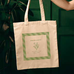 Tote Bag Elégant Mariage vert à main sophistiqué