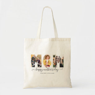 Tote Bag Elégant MOM 3 Photo Collage Bonne fête des mères