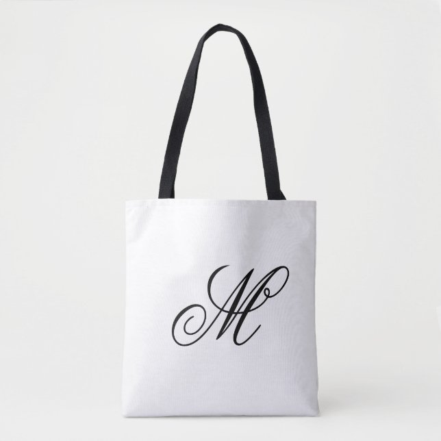 Tote Bag Élégant Monogramme initial (Devant)