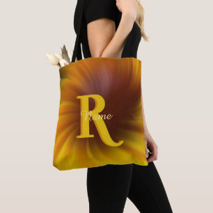 Tote Bag Élégant Monogramme Personnalisé Votre Initial Nom