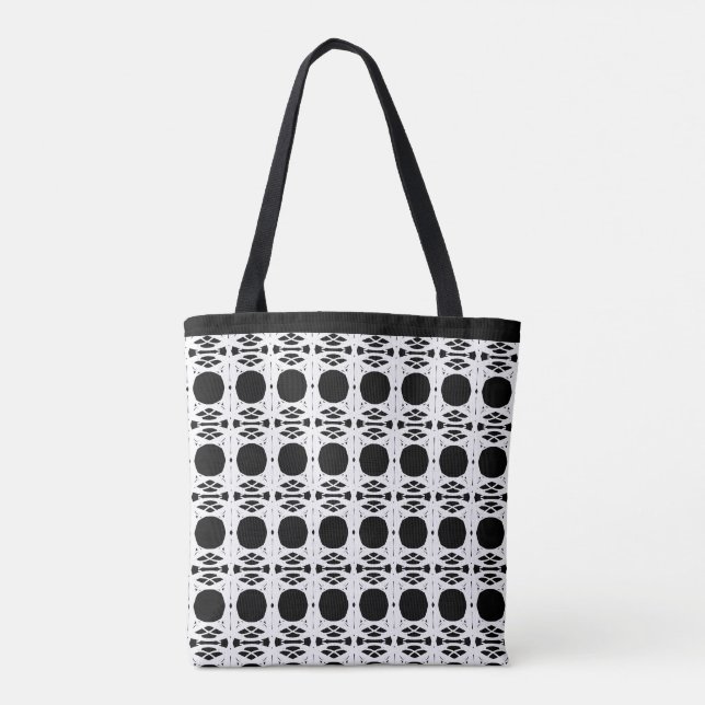 Tote Bag Élégant Motif noir & blanc ovale élégant (Dos)