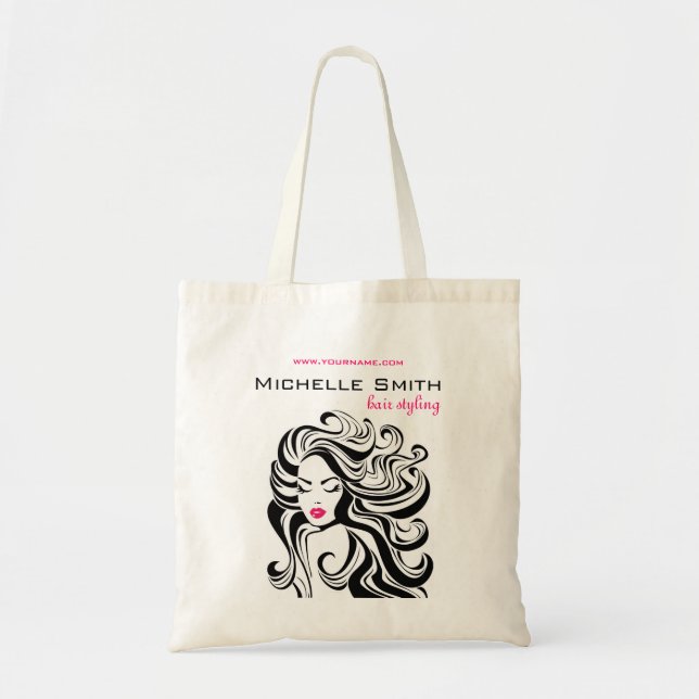 Tote Bag Élégant noir blanc Wavy Hairstyle extensions de ch (Devant)