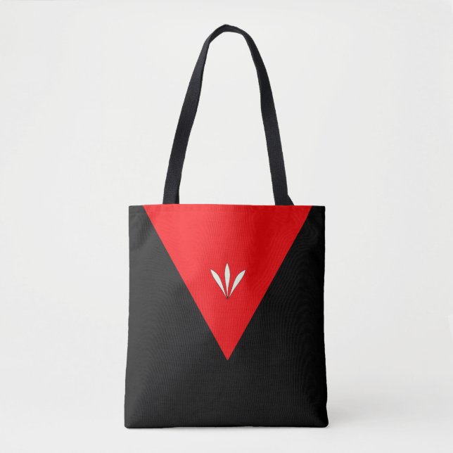 Tote Bag Élégant noir et rouge (Devant)