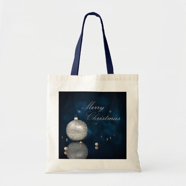Tote Bag Élégant ornement de Parties scintillant d'argent - (Devant)