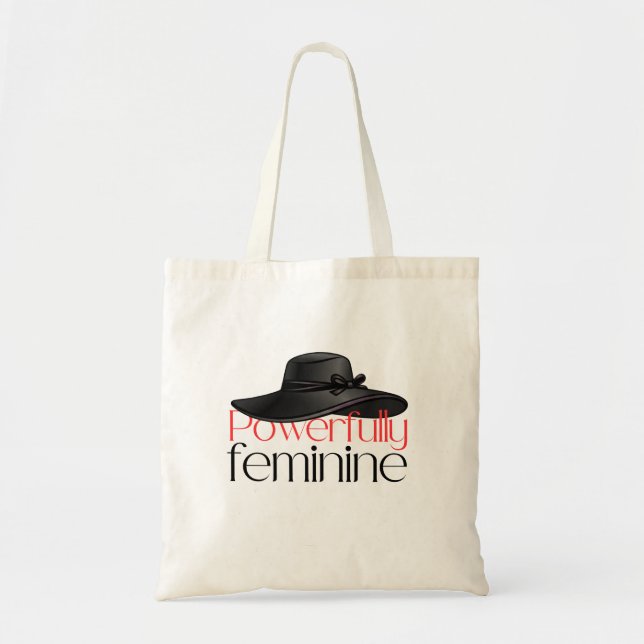 Tote Bag Elegant "Powerfully Feminine" Chic Black Hat Graph (Devant)