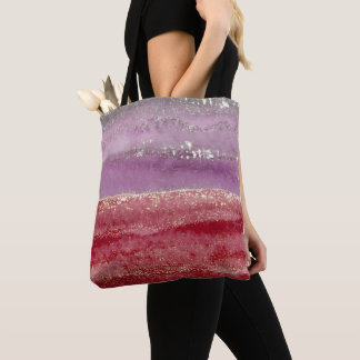 Tote Bag Elegant purple and gold glitter