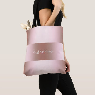 Tote Bag Élégant rose de poussette moderne motif or