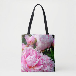 Tote Bag Elégant rose peony blanc floral jardin photo
