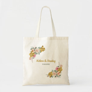 Tote Bag Élégant rose, Rose Eucalyptus Mariage floral