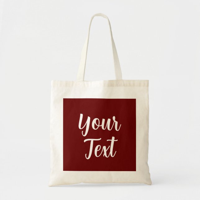 Tote Bag Élégant Rouge foncé Ajouter votre texte Moderne te (Devant)