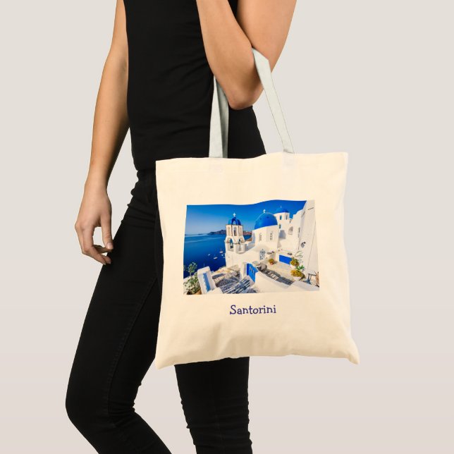 Tote Bag Elégant Santorin Grèce Pittoresque (Devant (produit))