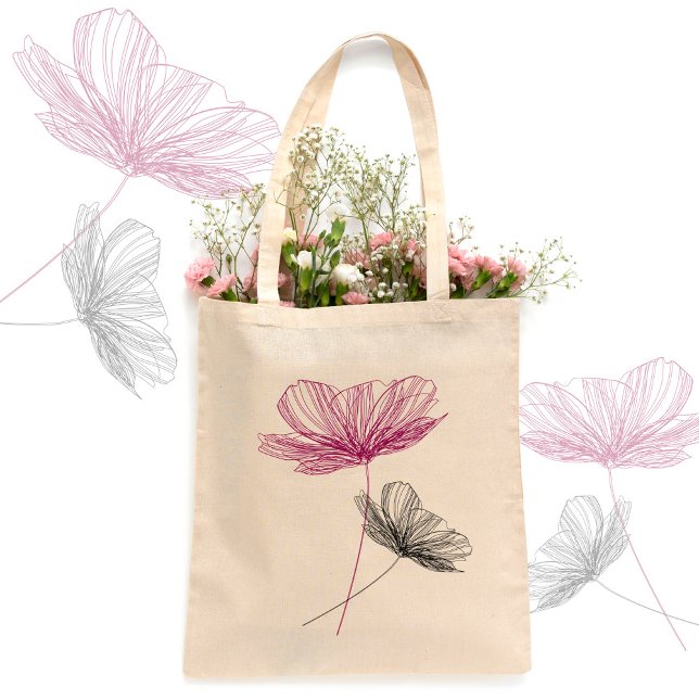 Tote Bag Élégant Simple Fleur violette mignonne Boho Girly  (Créateur téléchargé)