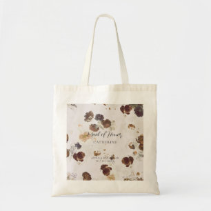 Tote Bag Élégant Toile de mariage floral aux roses beige ch