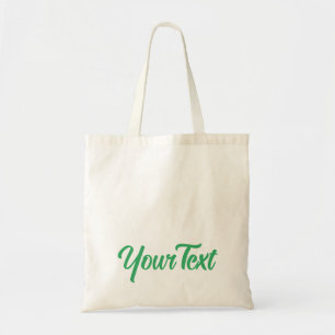 Tote Bag Élégant Vert marin moderne Calligraphié Texte Haut