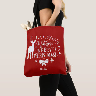 Tote Bag Elégant Vous Souhaite Un Joyeux Monogramme DE NOËL
