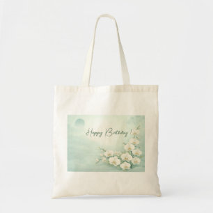 Tote Bag Elegant White Orchid Birthday 