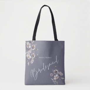 Tote Bag Elégante aquarelle minimaliste gris Bridesmaid
