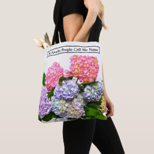 Tote Bag Elégante bouquet fleuri rose violet bleu